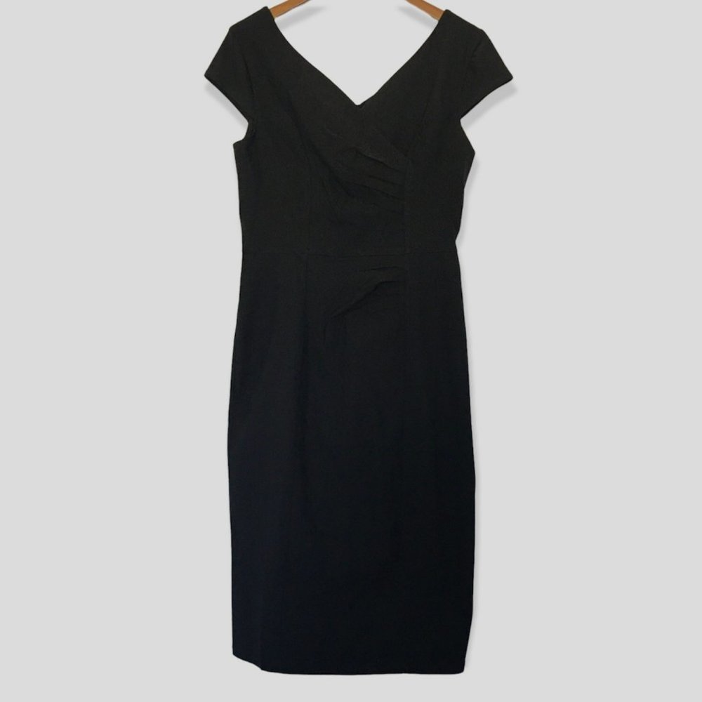 Muxxn Boutique Black Ruched Dress Women's Size XL V-Neck